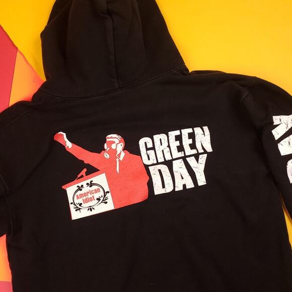 Rare 2004 Green Day American Idiot Tour Hoodie Mens Large - Picture 4 of 9